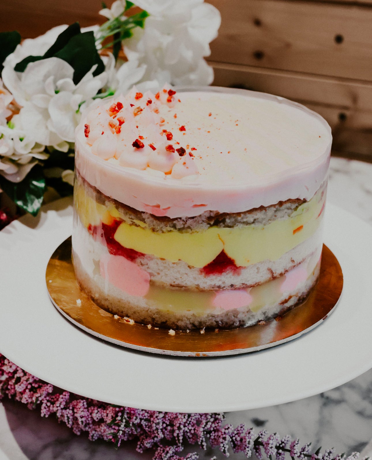 Naked Strawberry Lemonade Cake