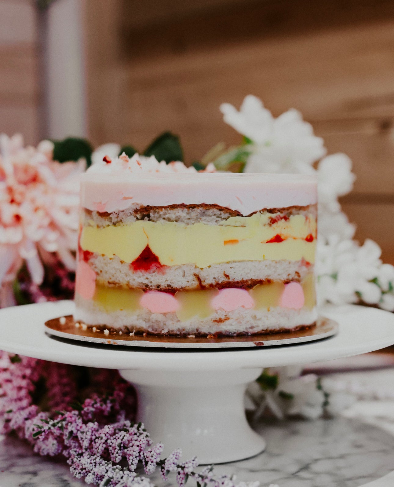 Naked Strawberry Lemonade Cake